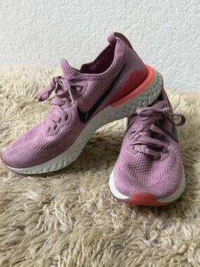 Nike Women's Purple Athletic Running Shoes with Coral Accent